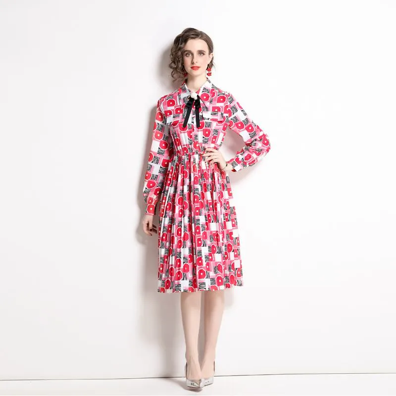 Midi French Style Artistic Floral Print Dress