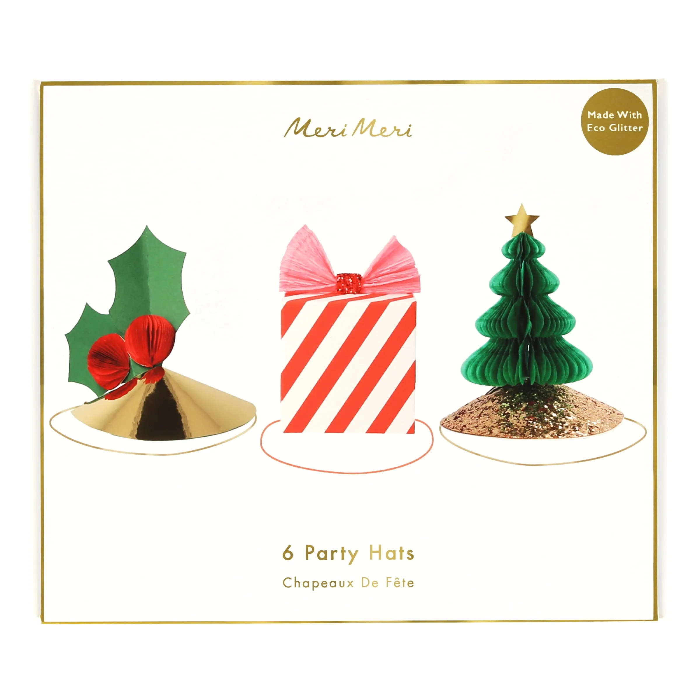 Mixed Christmas Party Hats (x 6)