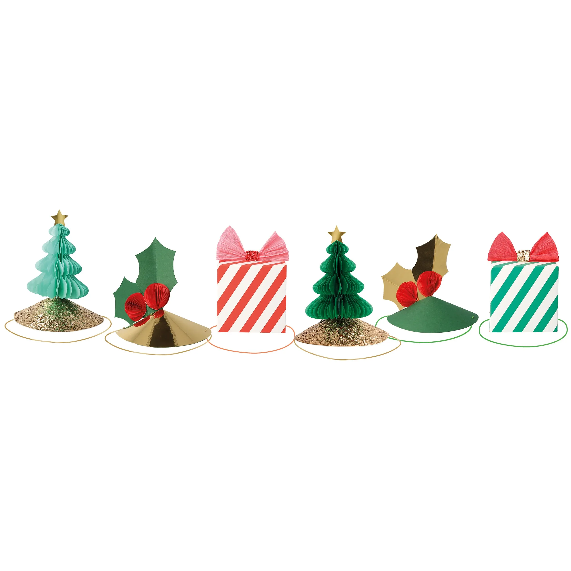 Mixed Christmas Party Hats (x 6)