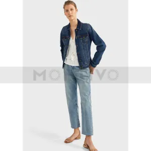 MLN Women Blue Denim Jacket