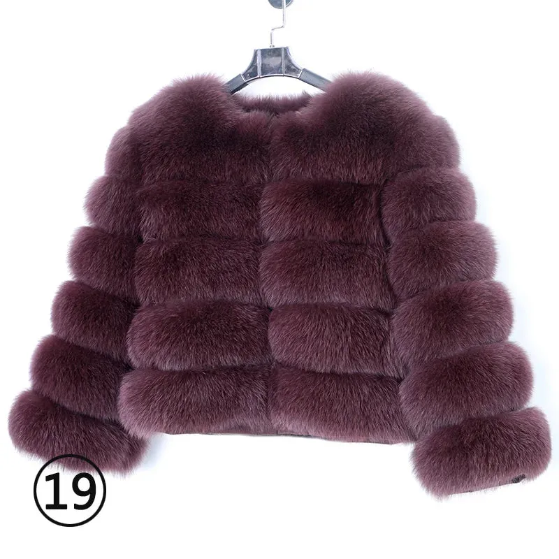 Natural Real Fox Fur Coat Women Winter Warm Luxury Fur Jacket Detachable Long Sleeves Female Vest Furry Coats