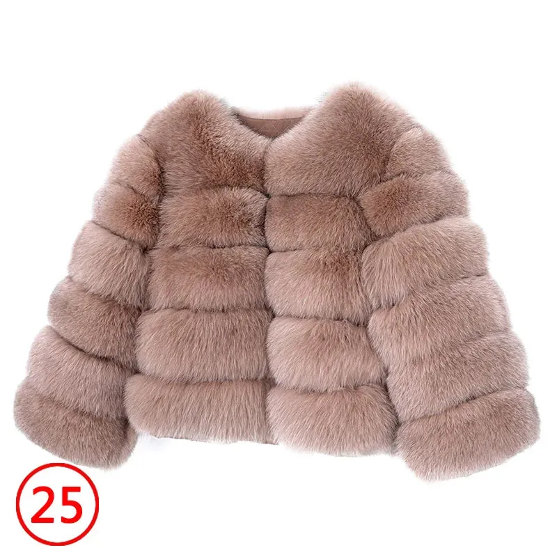 Natural Real Fox Fur Coat Women Winter Warm Luxury Fur Jacket Detachable Long Sleeves Female Vest Furry Coats