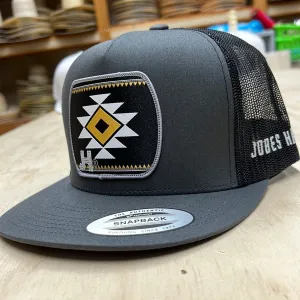 New 2022 Jobes Hats Trucker - All Grey Serape patch / Grey border