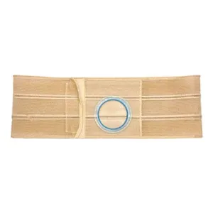 Nu-Hope Support Belt, Original Flat Panel, 3-1/2'' Stoma, 6'' Wide, Left, 1'' From Bottom, Prolapse Strap, XL (41'' to 47'' Waist), Beige