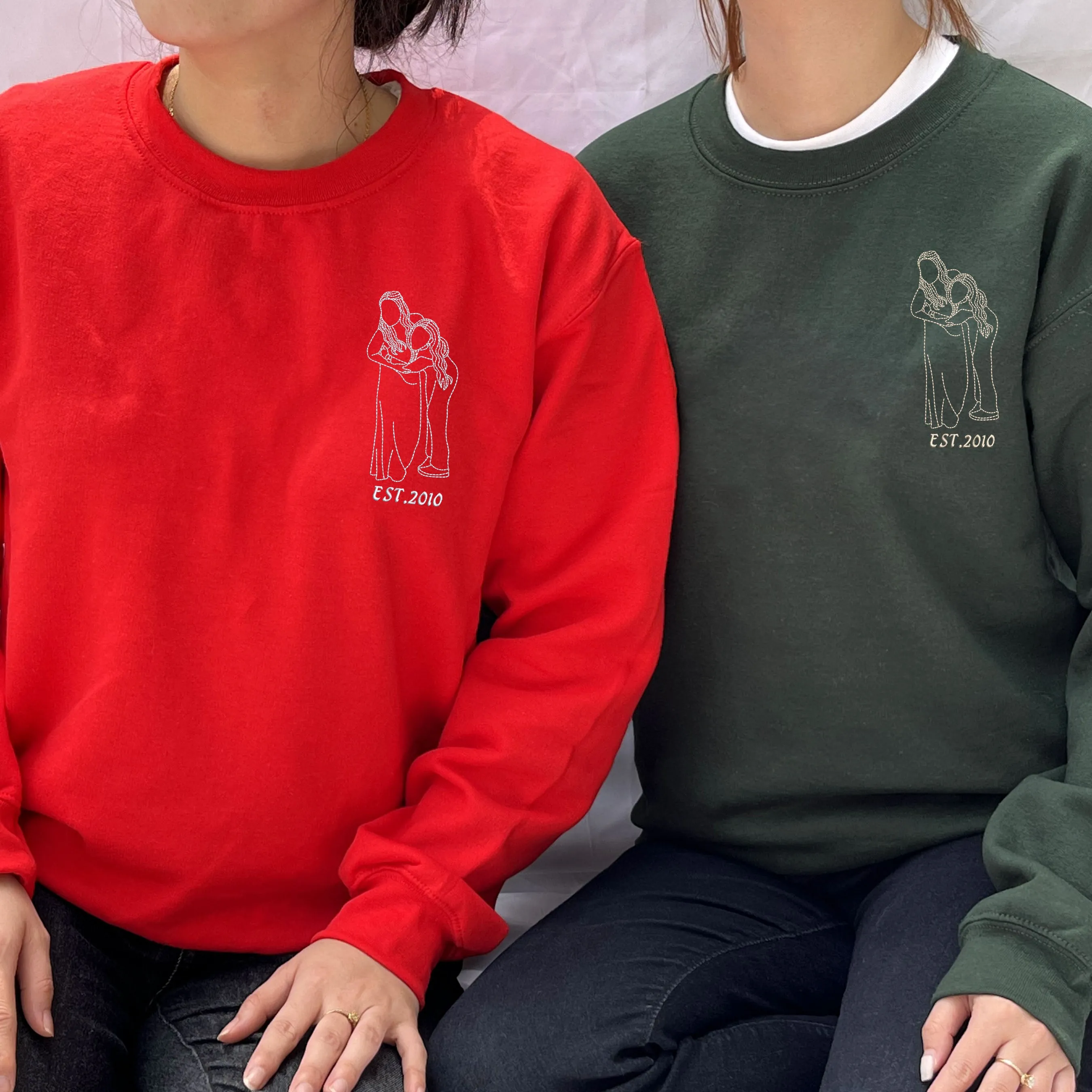 Personalized Best Friend Sweatshirts for 2 Bff with Photo