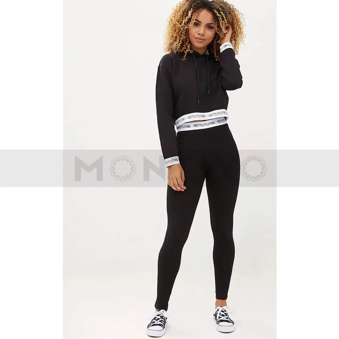 PTL Black Trim Cropped Hoodie