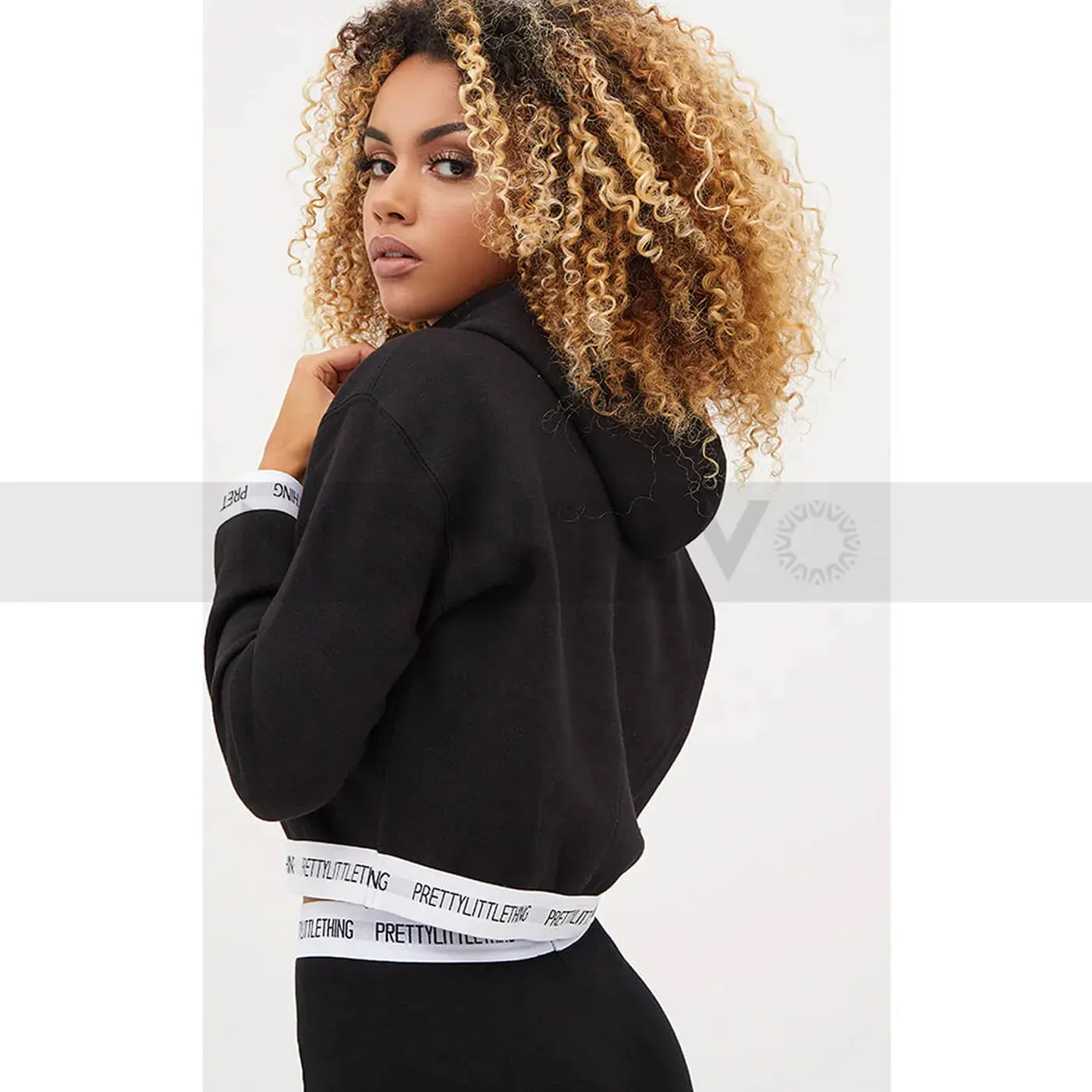 PTL Black Trim Cropped Hoodie