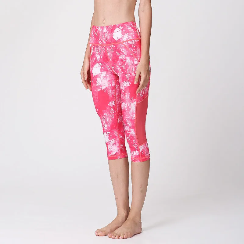 Quick-drying yoga printed pants sports outdoor bottoming cropped pants