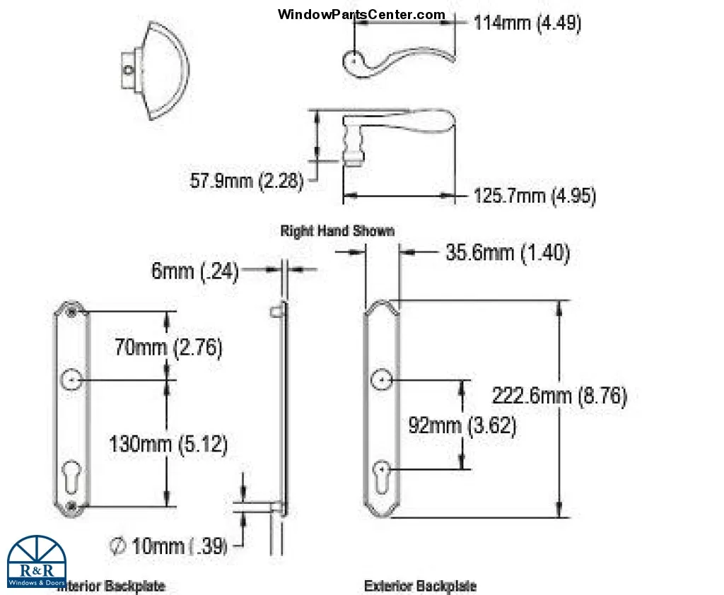 S4200AC Active - With Cylinder- Hoppe Munchen Series M112Pl/374N- Swinging Door Handle Sets