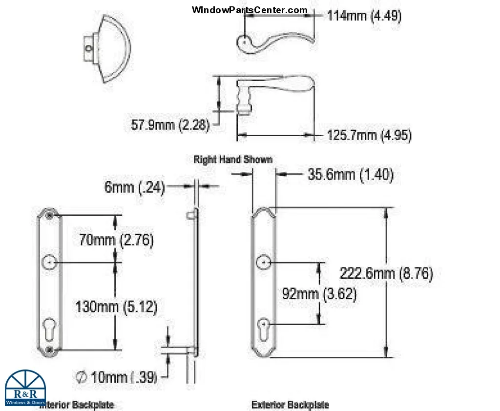 S4200INT -Inactive -No Thumb Turn Included - Hoppe Munchen Series M112Pl/374N- Swinging Door Handle Sets