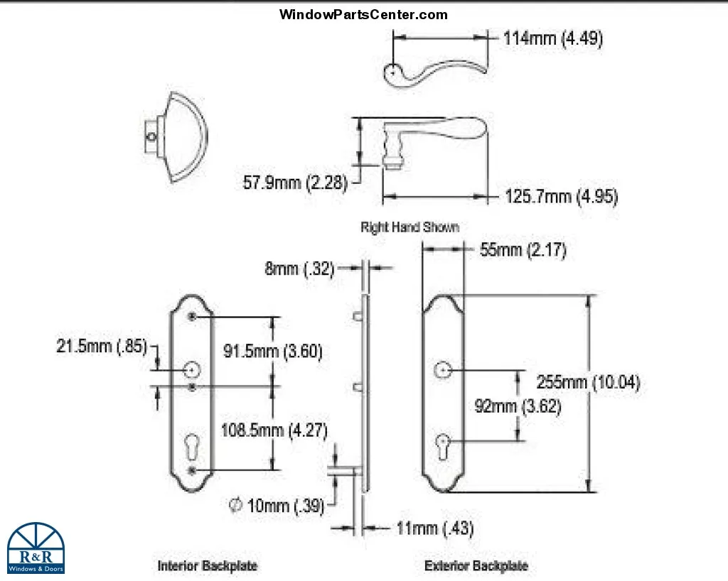 S4300AC Active - With Cylinder- Hoppe Munchen Series M112Pl/3965N- Swinging Door Handle Sets