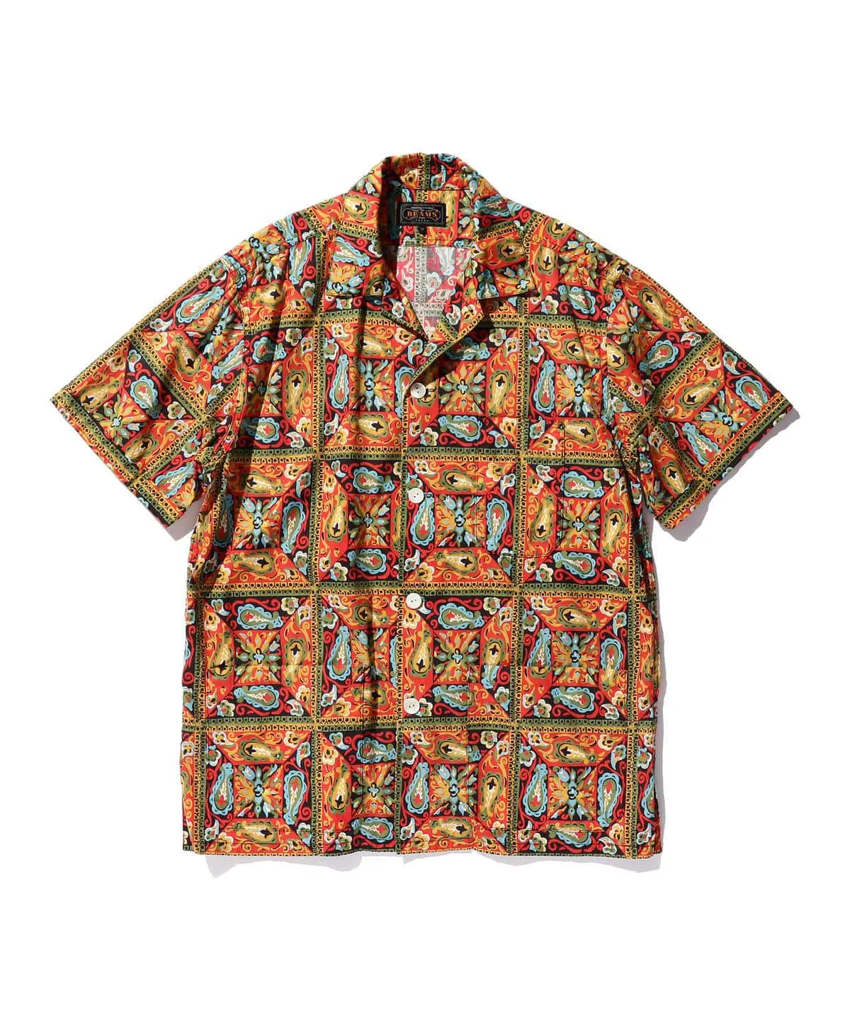 Short Sleeve Batik Print Beach Shirt Jacket