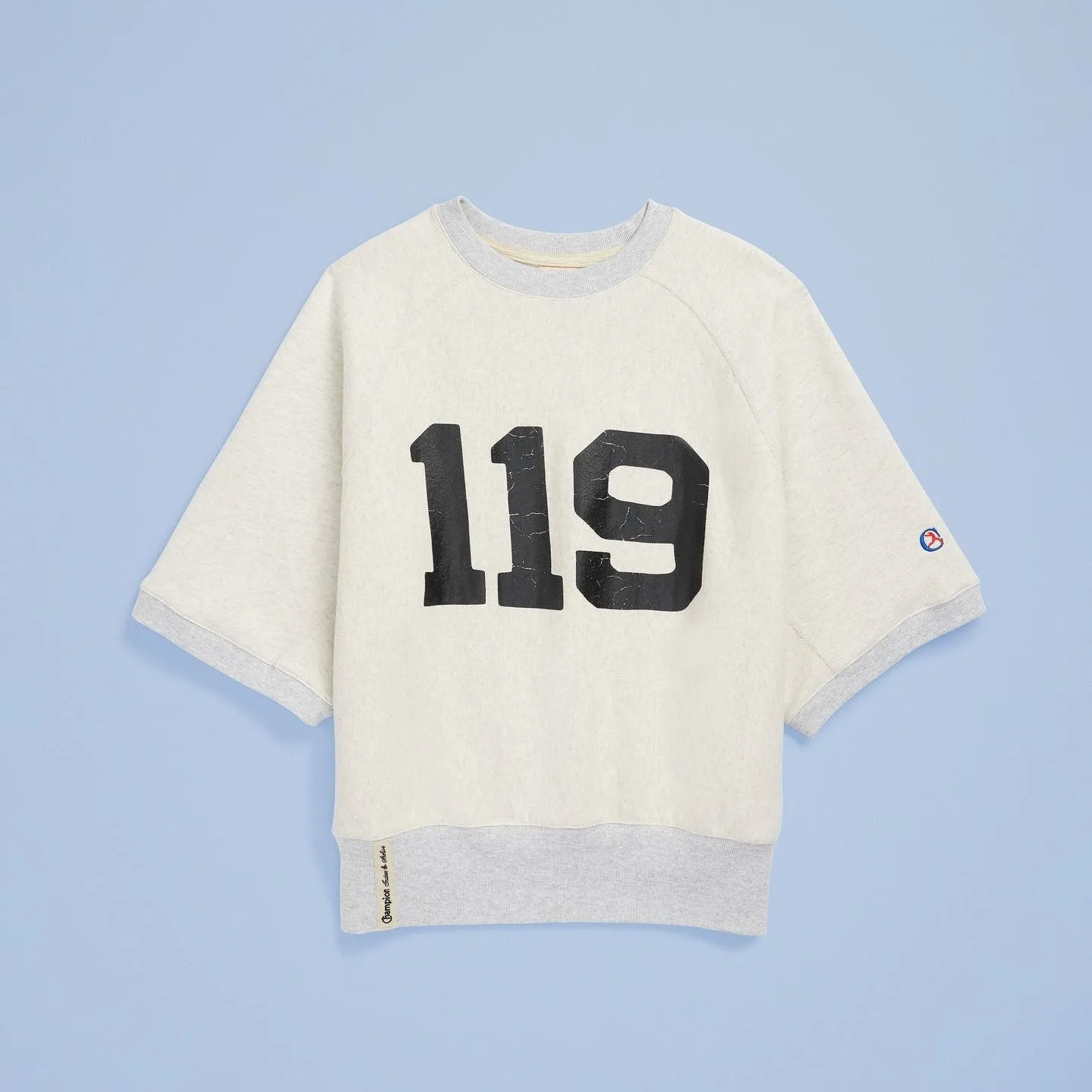 SHORT SLEEVE CREWNECK SWEAT-CREAM / CHAMPION PINNACLE