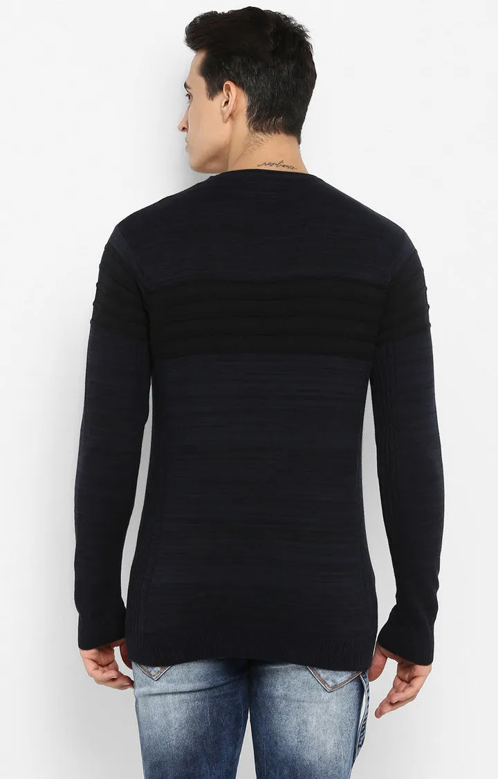 Spykar Black Melange Slim Fit Sweatshirts