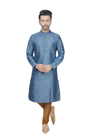 Stone blue men kurta pyjama set