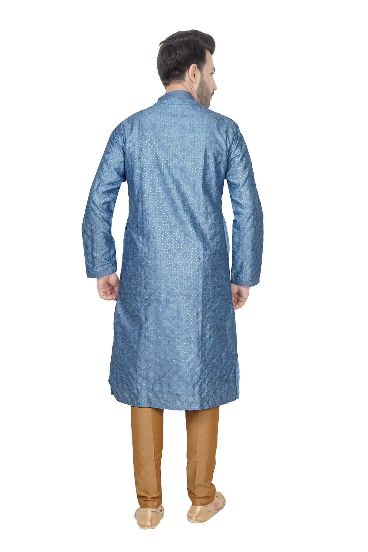 Stone blue men kurta pyjama set