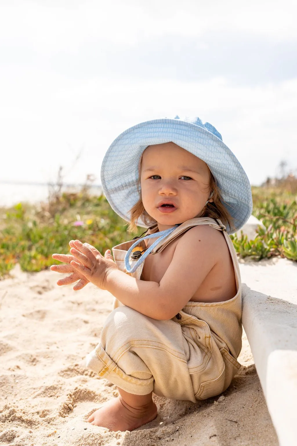 Teal Dashes Stretch Cotton Bucket Hat