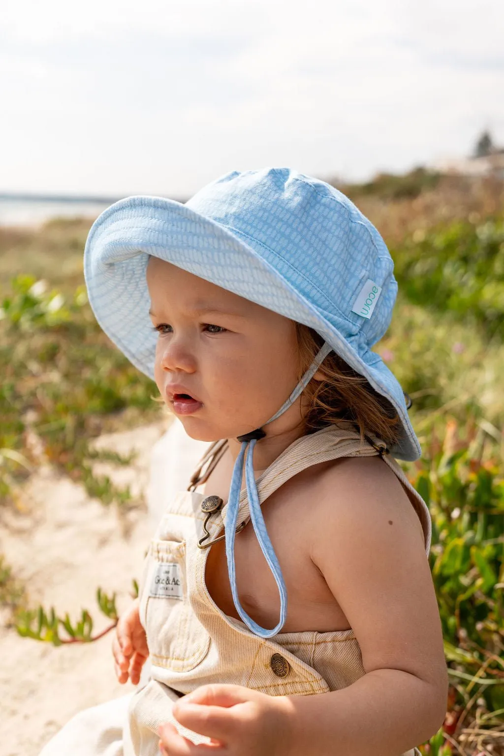 Teal Dashes Stretch Cotton Bucket Hat