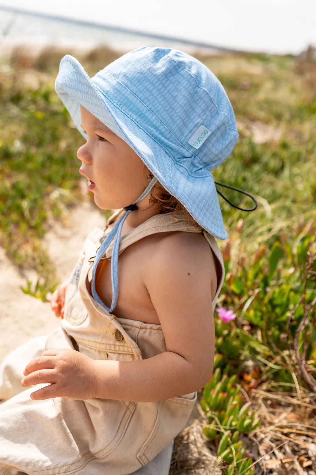 Teal Dashes Stretch Cotton Bucket Hat