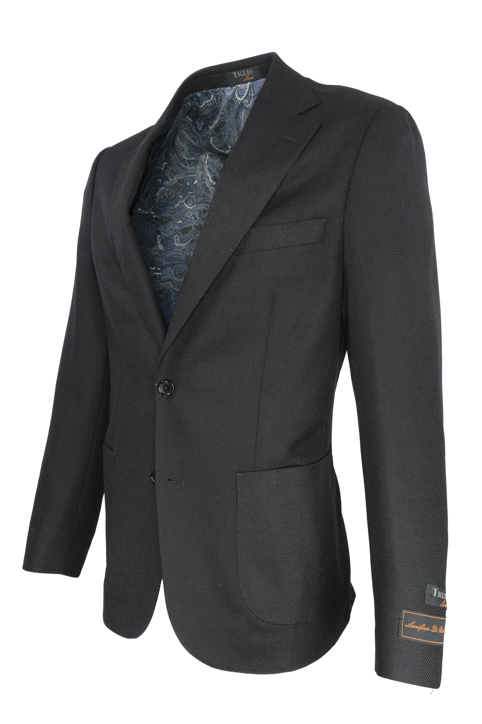 Tiglio Lux Lanificio Di Biella Sport Coat - Black