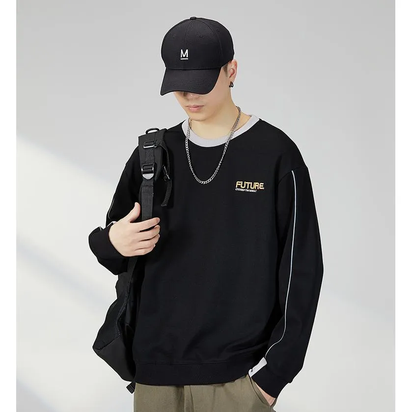 Trendy Crew Neck Loose Fit Sweatshirt