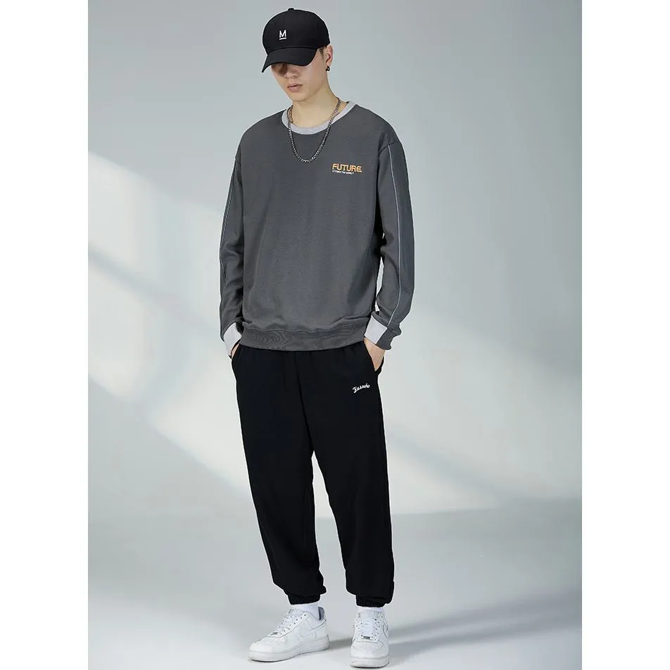 Trendy Crew Neck Loose Fit Sweatshirt