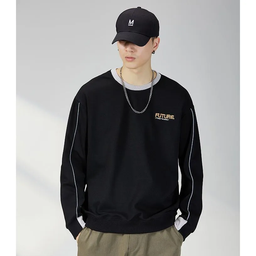 Trendy Crew Neck Loose Fit Sweatshirt