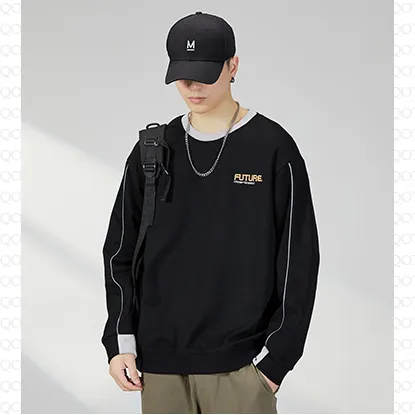 Trendy Crew Neck Loose Fit Sweatshirt