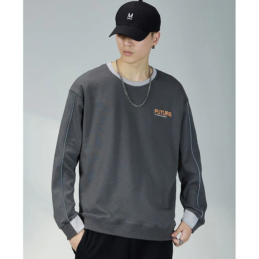 Trendy Crew Neck Loose Fit Sweatshirt