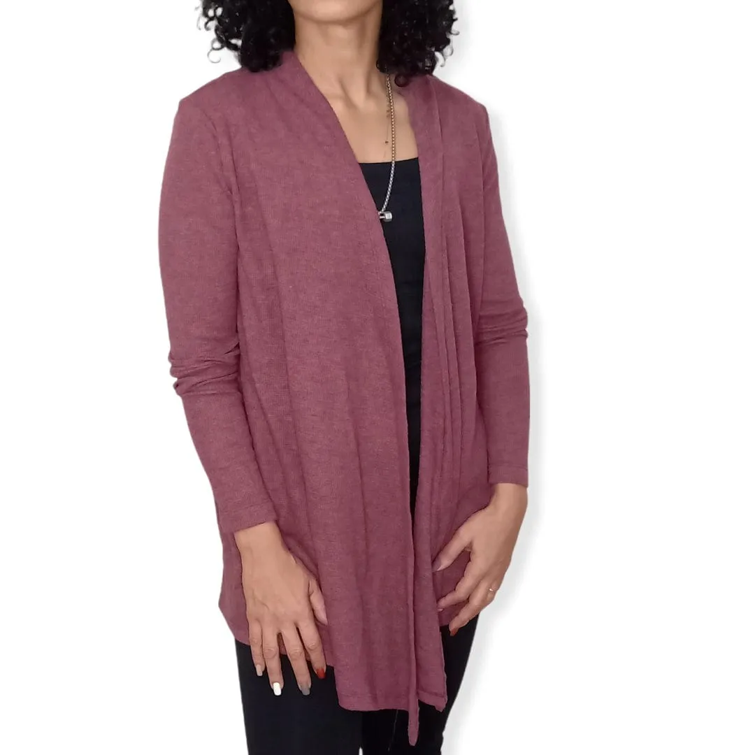 Women Cotton Cardigan - Burgundy