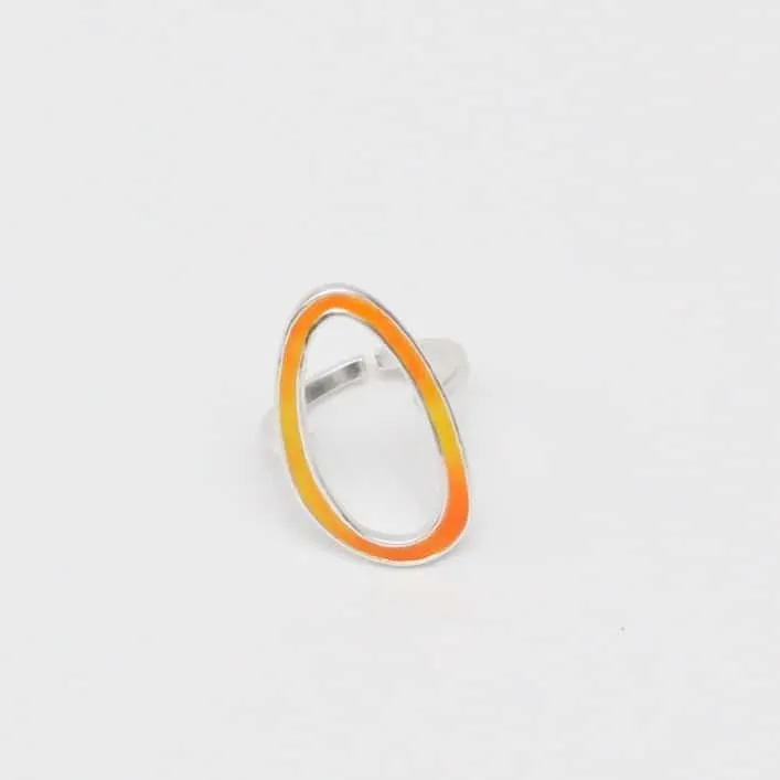 Yellow & Orange Oval Adrianne Ring